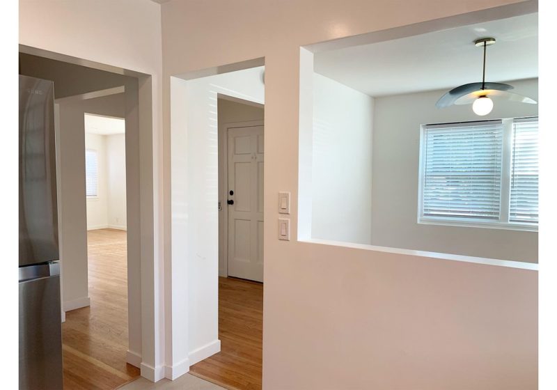 Freshly remodeled, this home is spacious and light filled. In addition to two bedrooms, it has a separate family room which is perfect for use as a home office. The two car garage is clean and open, ready for use as an exercise space or a large office.